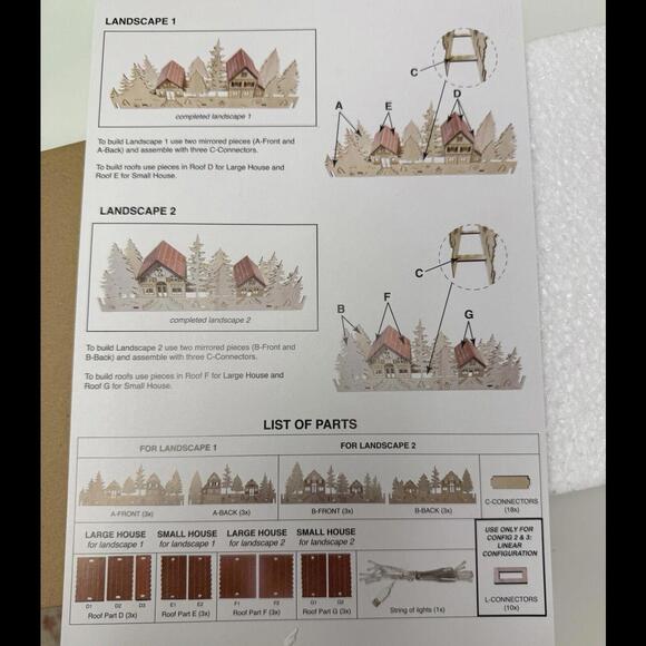 NEW Decor Steals Steal-it-Box Winter Village Build Kit Made of Wood Lights Up - Picture 6 of 7